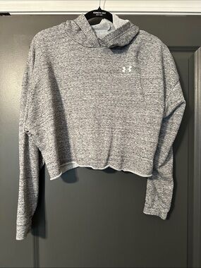 Under Armour Gray Heather Cropped Hooded Sweatshirt